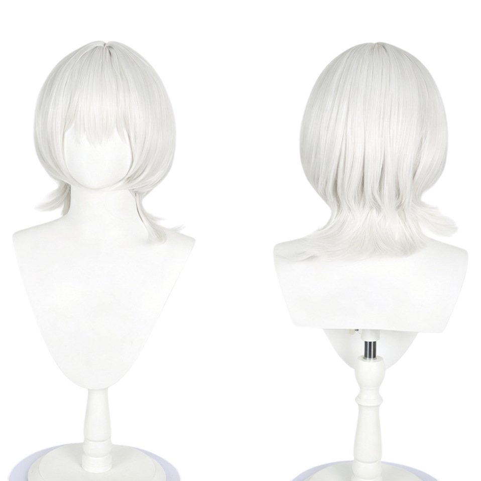 White Smoke Rana Kaname Cosplay Wig - BanG Dream! It's MyGO!! (Silver White Blunt Bob) (FEVERCOS)