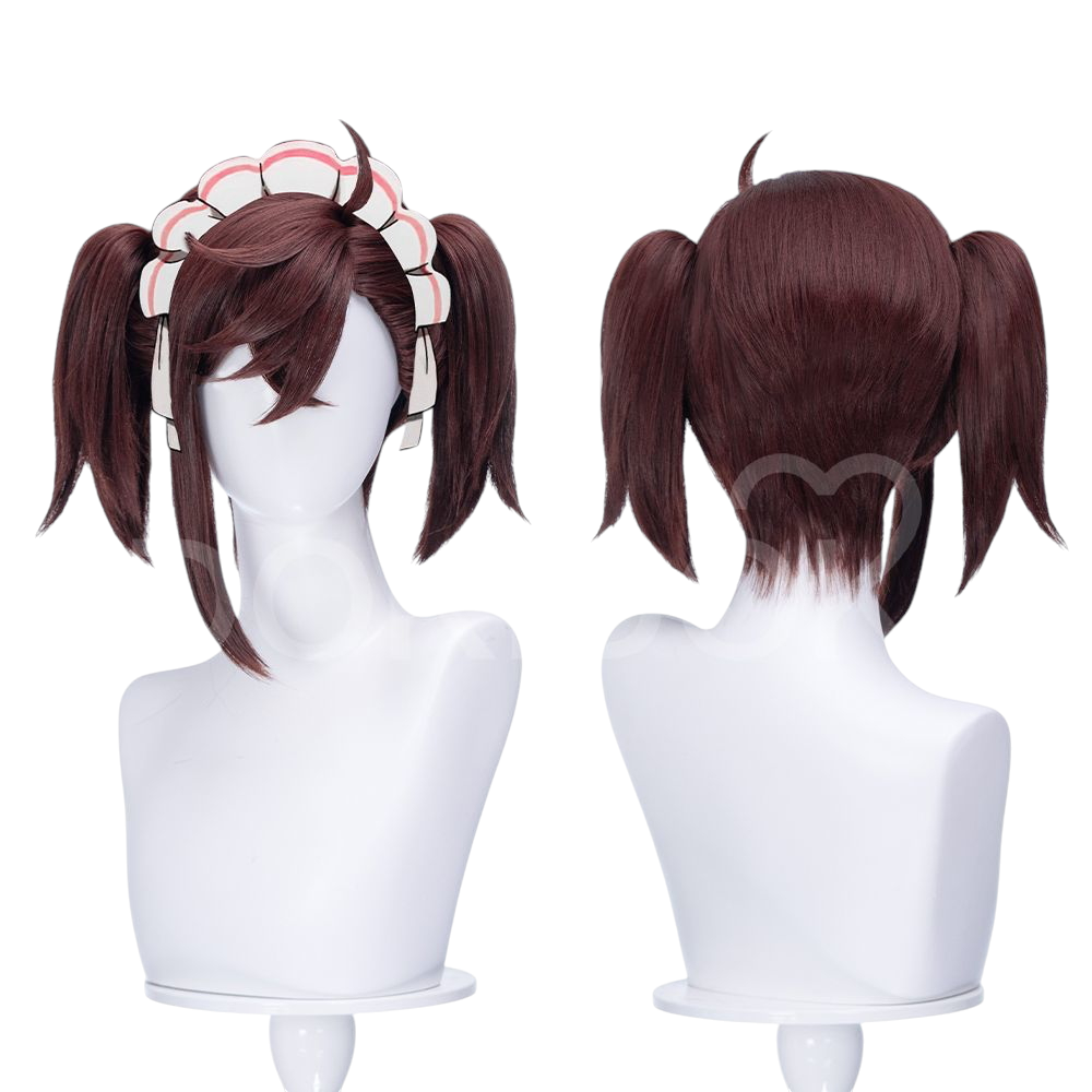 White Smoke Momo Ayase (Maid Ver.) Cosplay Wig - Dandadan (Brown Scalp Top) (FEVERCOS)