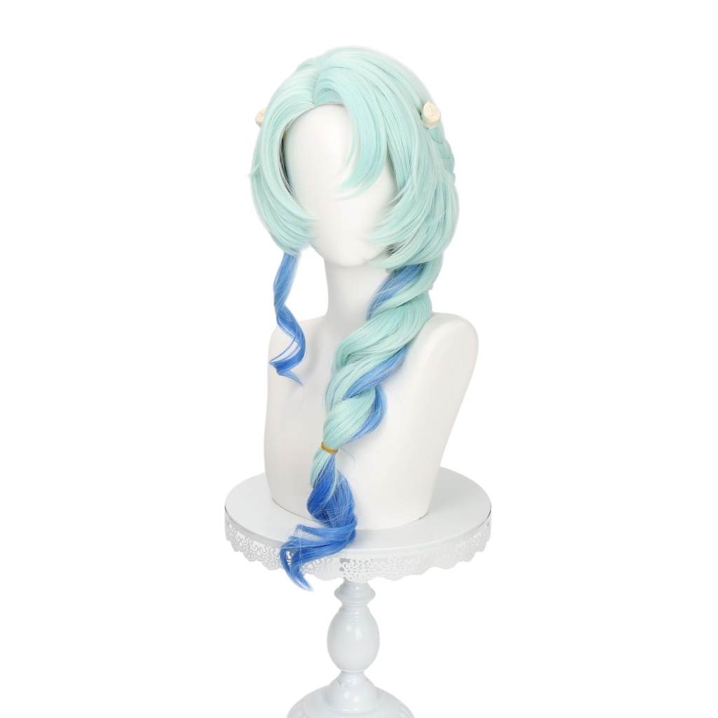 White Smoke Naiad Grace Cosplay Wig - Identity V (Ice Blue Gradient Side Braid) (FEVERCOS)