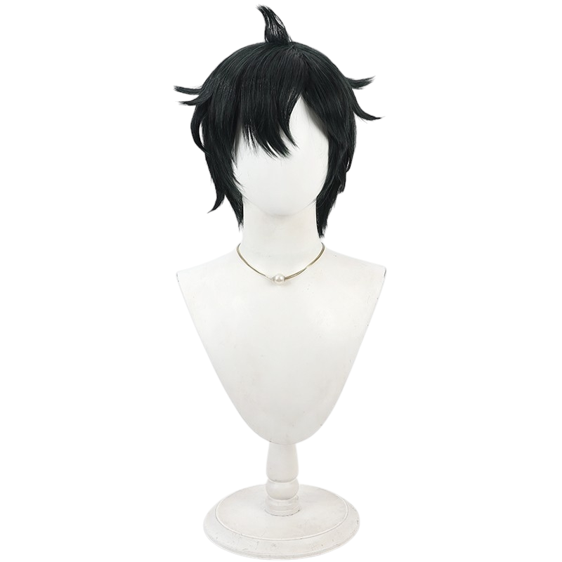 White Smoke Lighter Cosplay Wig - Zenless Zone Zero (Dark Green Teased Flipped) (FEVERCOS)