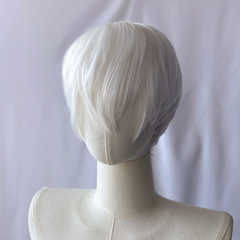 Gray Edgy Unisex Short Pixie Wig - Urban Fashion (Handsome Fluffy Cut) (FEVERCOS)