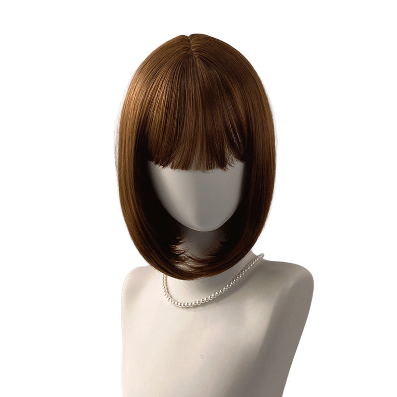 Warm Brown Short Bob Wig - Everyday Glamour (Air Bangs) (FEVERCOS)