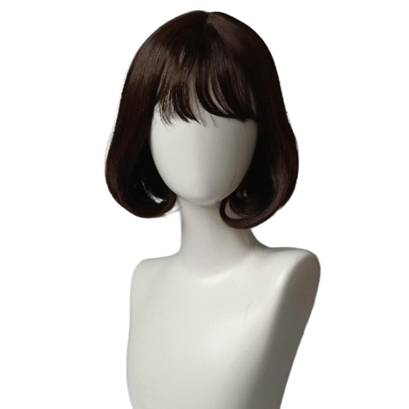 Chic Inward Curve Bob Wig - Everyday Fashion (Fluffy Air Bangs) (FEVERCOS)