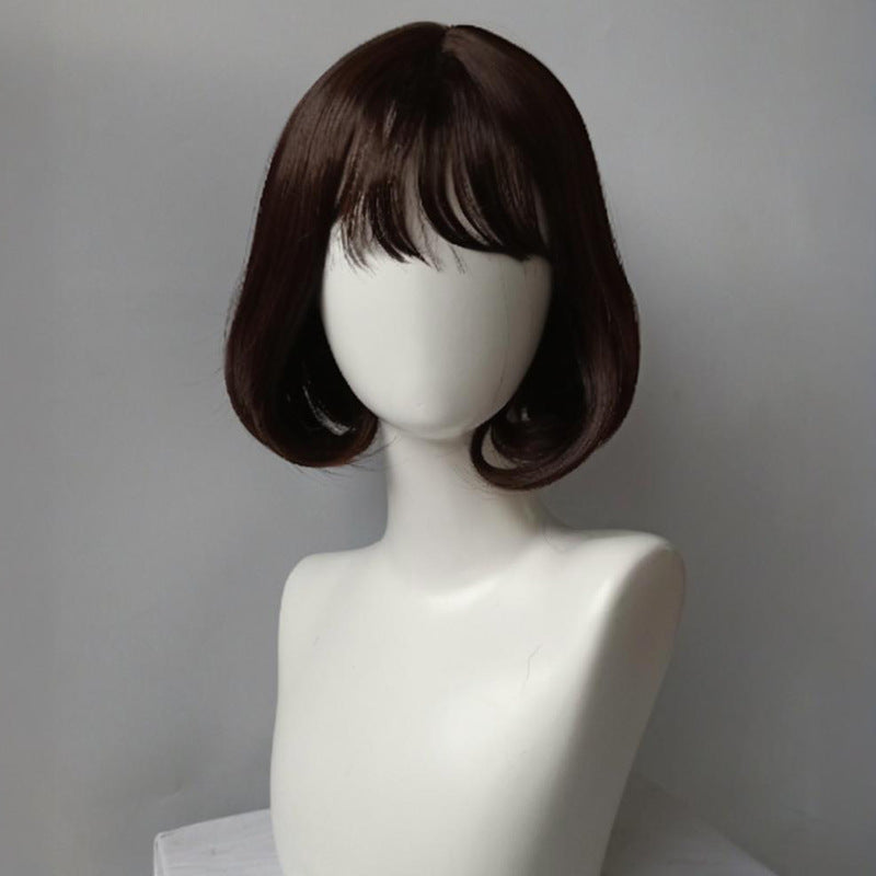 Chic Inward Curve Bob Wig - Everyday Fashion (Fluffy Air Bangs) (FEVERCOS)