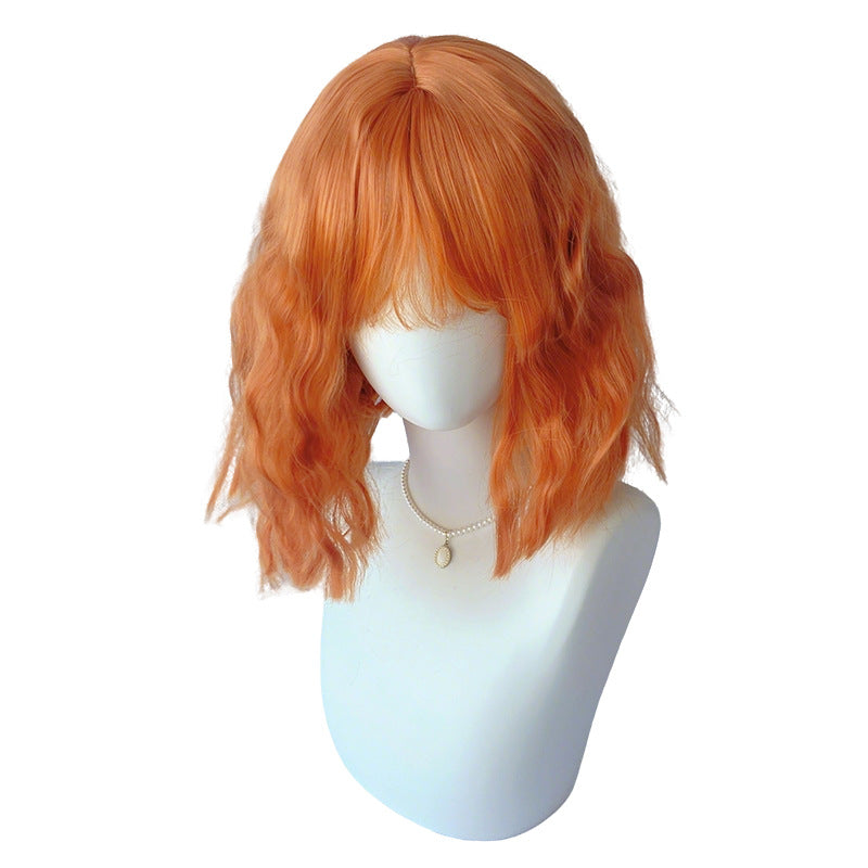 White Smoke Orange Short Curly Bob Wig - Cosplay Collection (Wavy Roleplay) (FEVERCOS)