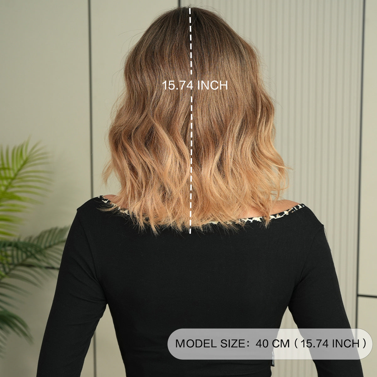 Black Orange Gold Wool Curl Bob - Urban Fashion (Short Wavy Fluffy) (FEVERCOS)