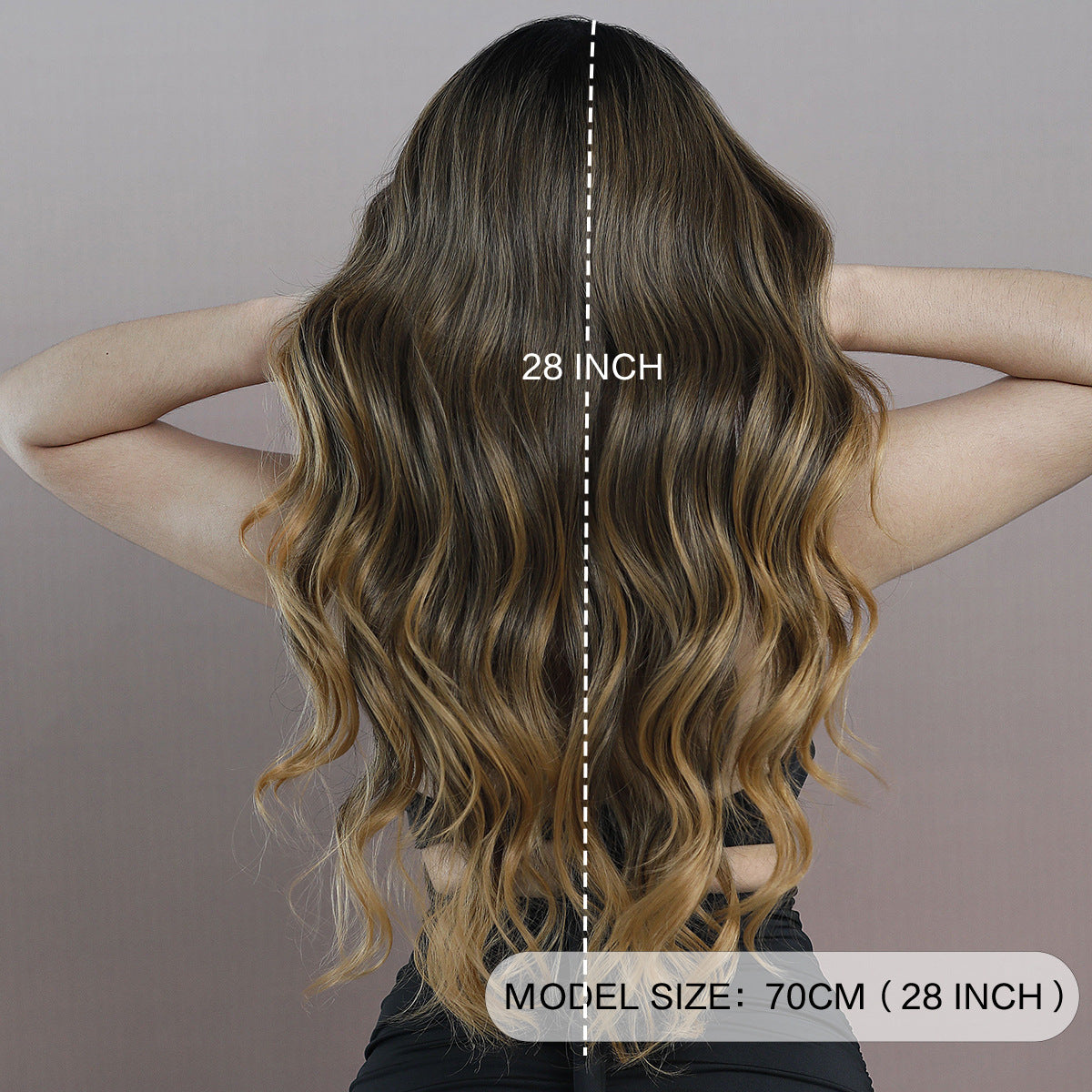 Dark Gray Red Brown Ombre Lace Wavy Wig - Elite Lace Fronts (T-Part Side Sweep) (FEVERCOS)