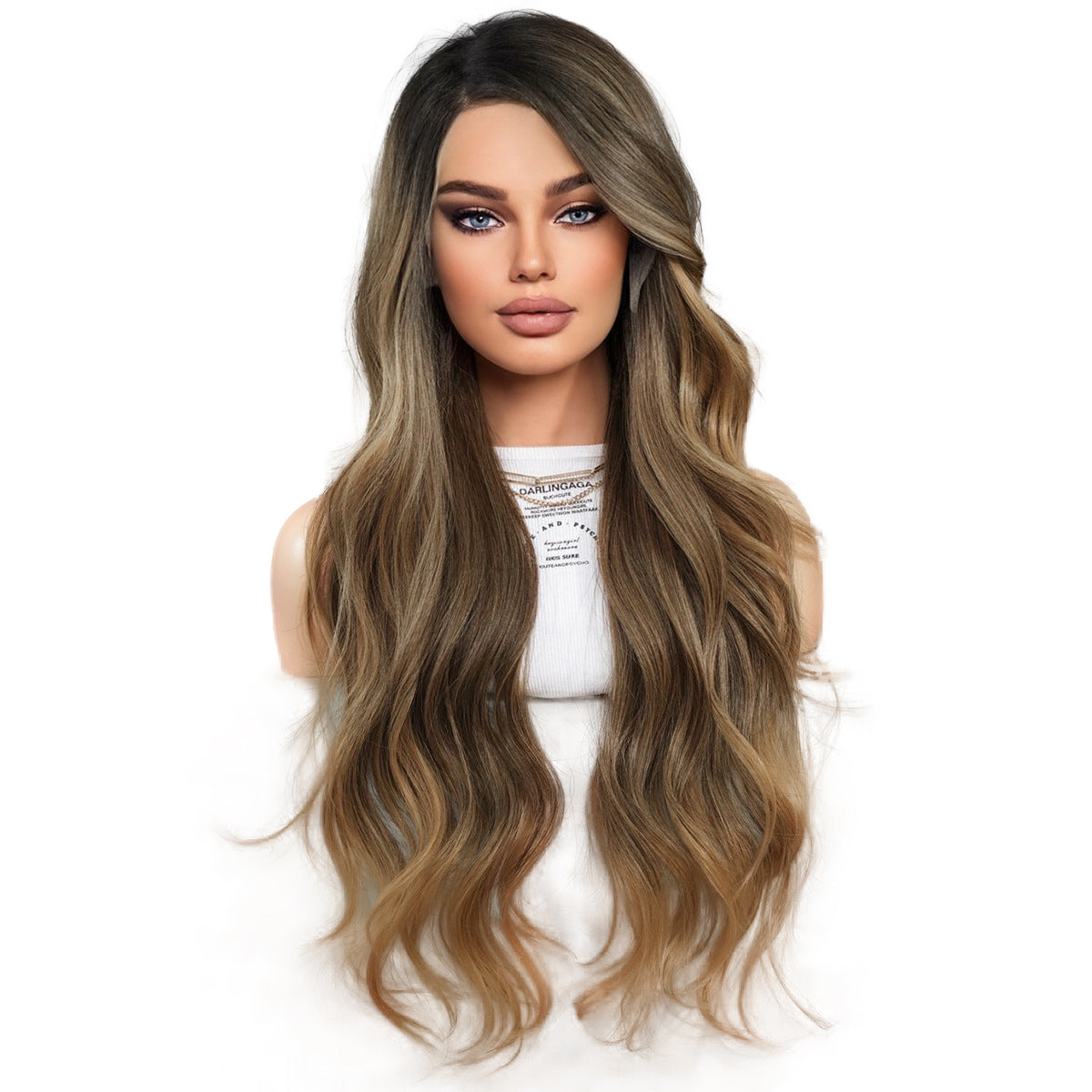 White Smoke Red Brown Ombre Lace Wavy Wig - Elite Lace Fronts (T-Part Side Sweep) (FEVERCOS)