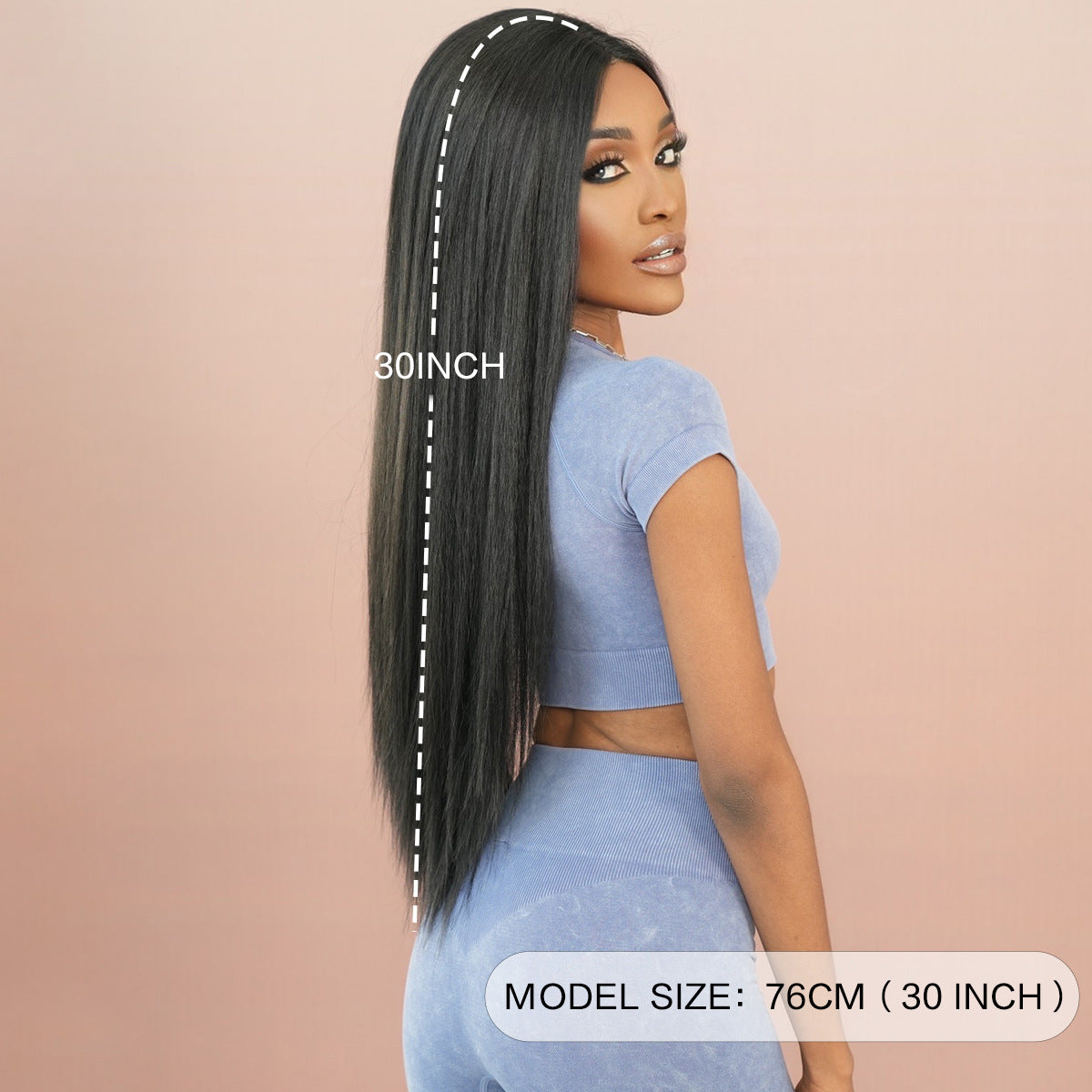 Wheat Natural Black Yaki Straight Lace Wig - Elite Lace Fronts (T-Part Long) (FEVERCOS)