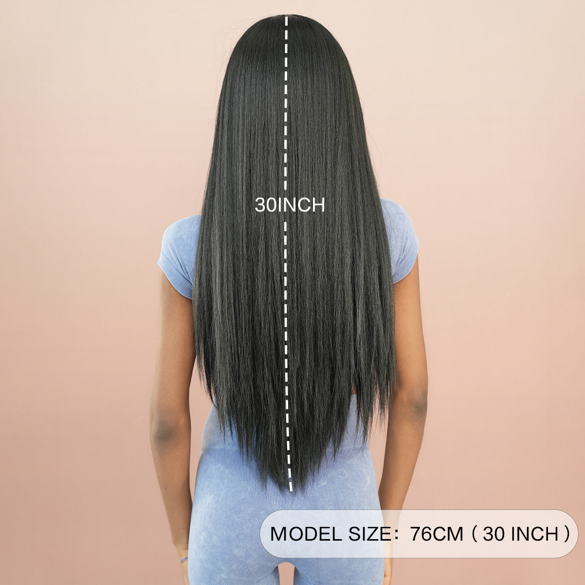 Light Gray Natural Black Yaki Straight Lace Wig - Elite Lace Fronts (T-Part Long) (FEVERCOS)