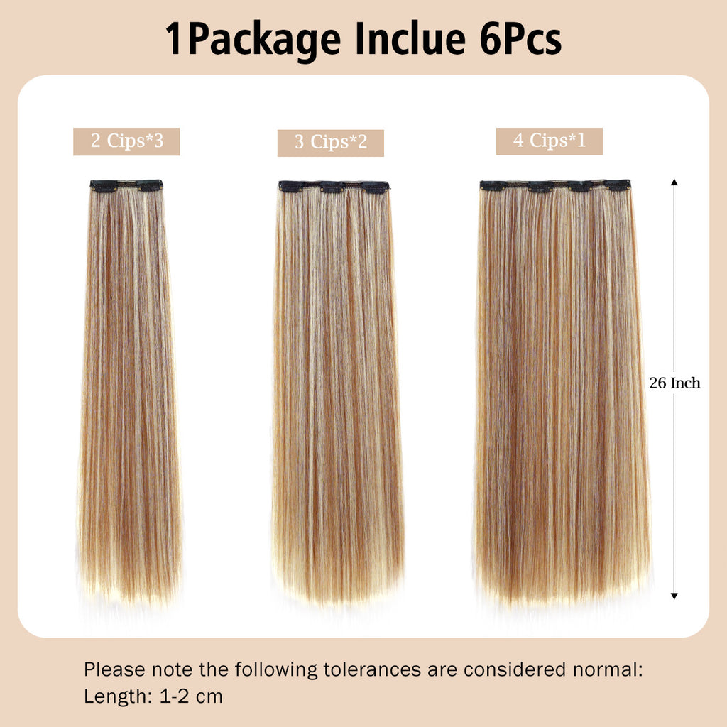 White Smoke 26-Inch Straight Clip-In Extensions - Accessory Collection (6-Piece Set) (FEVERCOS)