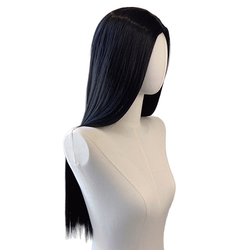 White Smoke Espresso Brown Straight Wig - Everyday Fashion (Long Middle Part) (FEVERCOS)