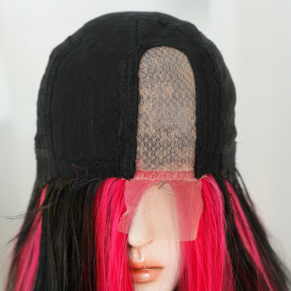 Dark Slate Gray Rose Red Highlight Lace Wig - Elite Lace Fronts (Long Wavy Middle Part) (FEVERCOS)