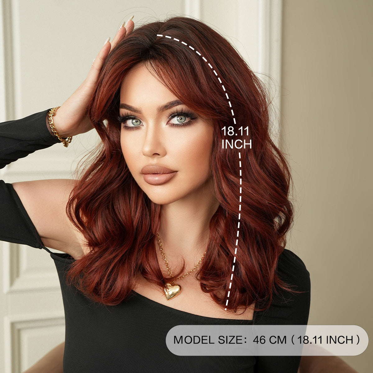 Light Gray Warm Brown Ombre Wig - Everyday Fashion (Long Wavy Curtain Bangs) (FEVERCOS)