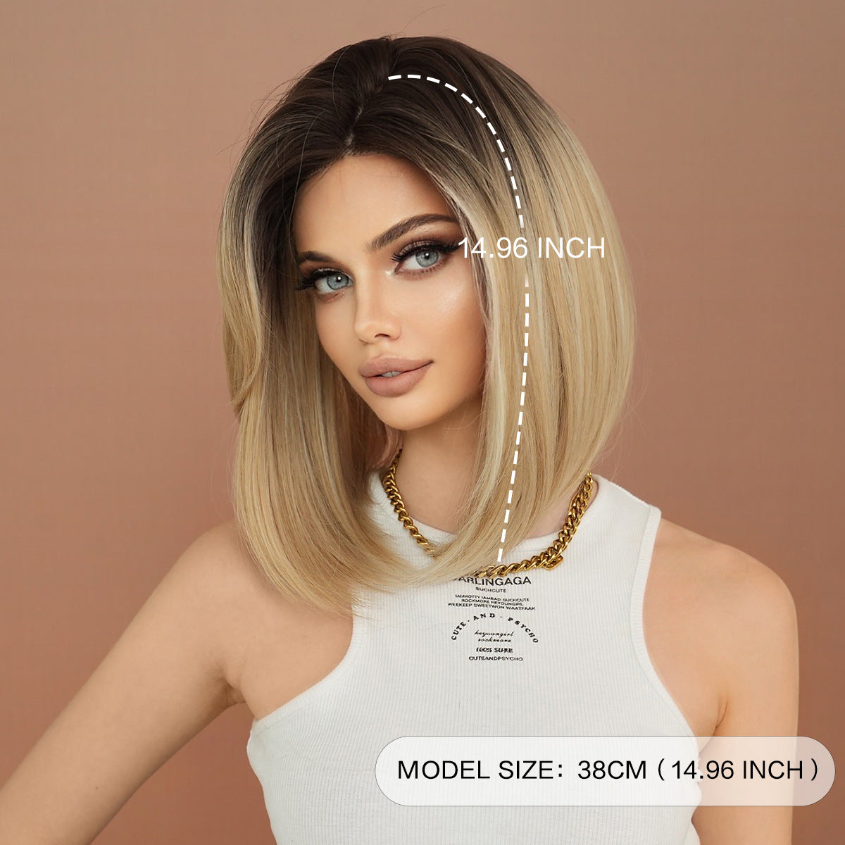 Rosy Brown Gradient Blonde Lace Bob - Elite Lace Fronts (Shoulder Straight) (FEVERCOS)
