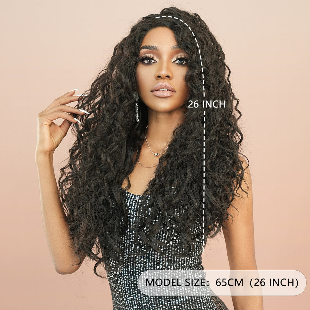 Wheat Brown Water Wave Lace Wig - Elite Lace Fronts (Long Middle Part) (FEVERCOS)