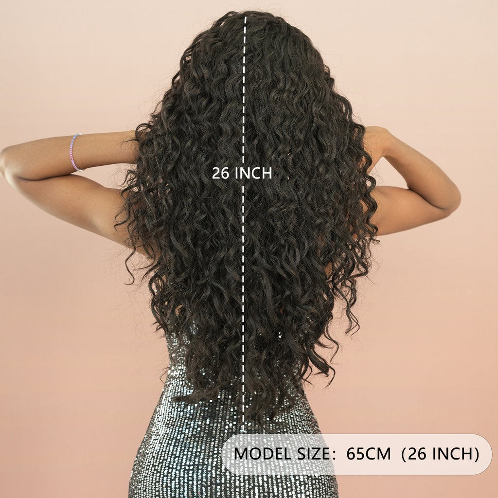 Light Gray Brown Water Wave Lace Wig - Elite Lace Fronts (Long Middle Part) (FEVERCOS)