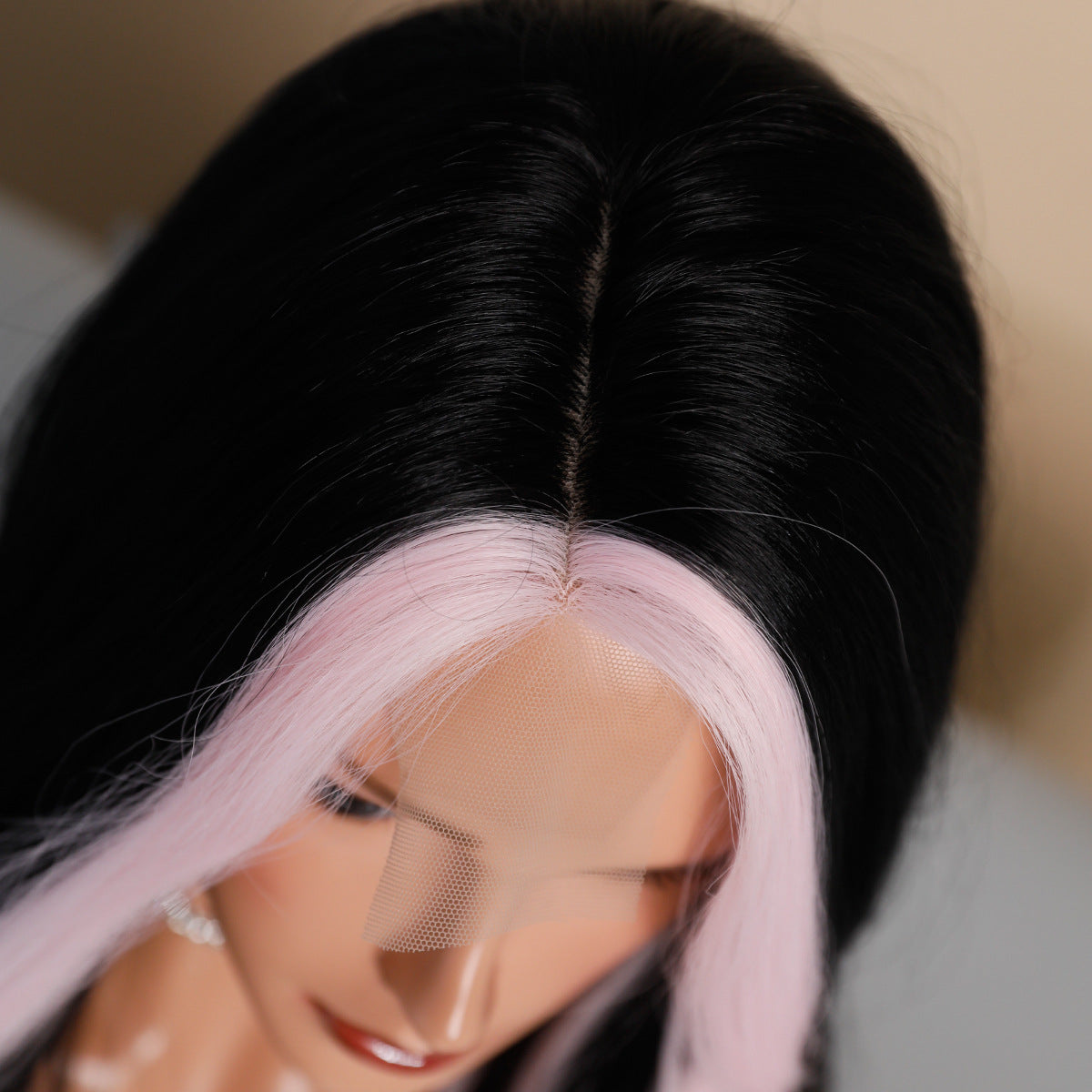 Black Pink Highlight Lace Wavy Wig - Elite Lace Fronts (Middle Part) (FEVERCOS)