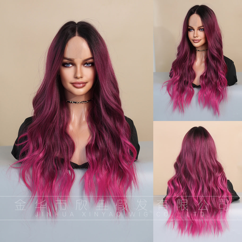 Gray Starry Purple Highlight Lace Wig - Elite Lace Fronts (Deep Wavy) (FEVERCOS)