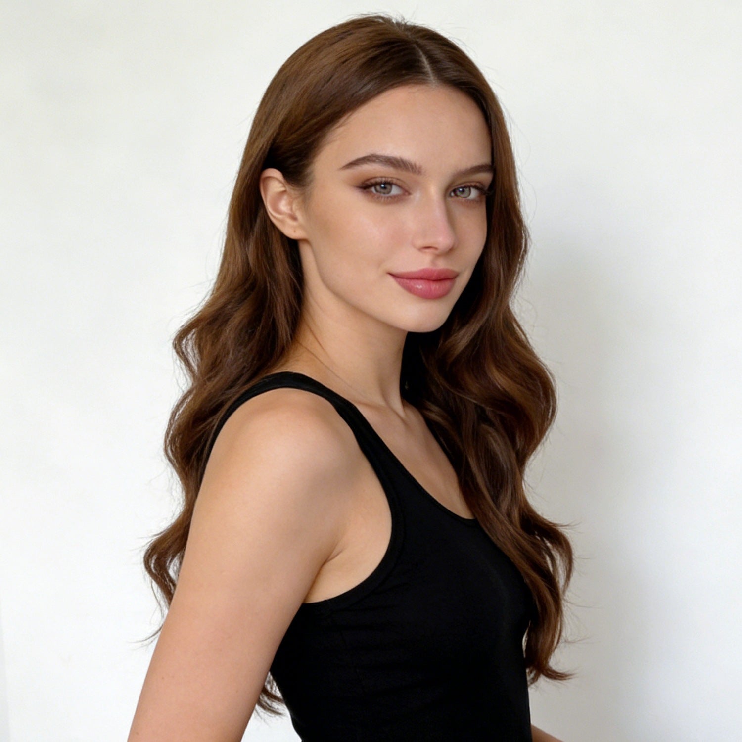 Lavender Brown Deep Wave Wig - Everyday Fashion (Long Middle Part) (FEVERCOS)