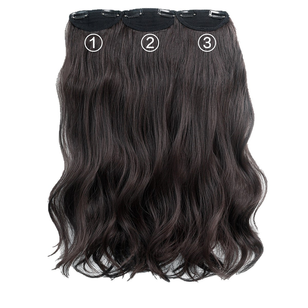 Dark Slate Gray 22-Inch Wavy Hair Extensions - Accessory Collection (3-Piece Set) (FEVERCOS)