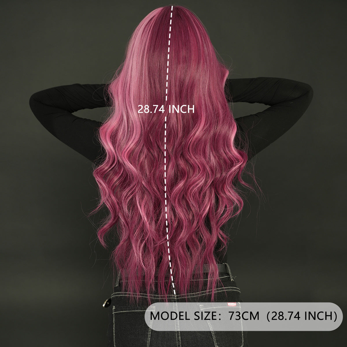 Dark Slate Gray Starry Purple Highlight Lace Wig - Elite Lace Fronts (Middle Part Curly) (FEVERCOS)