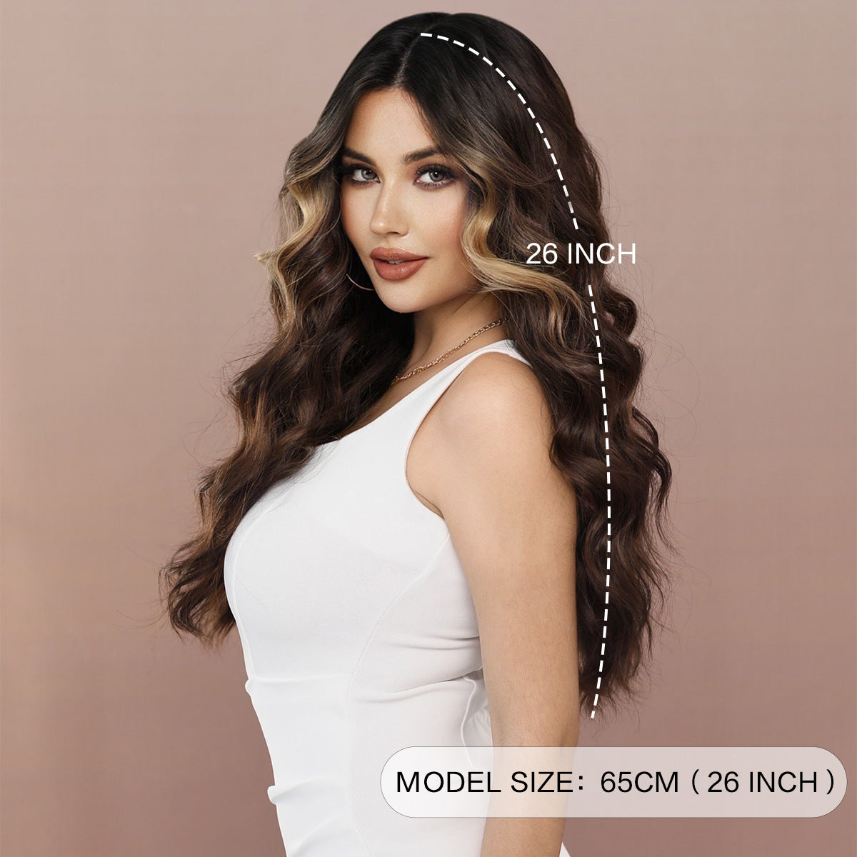 Rosy Brown Brown Gold Highlight Lace Wig - Elite Lace Fronts (T-Part Wavy) (FEVERCOS)