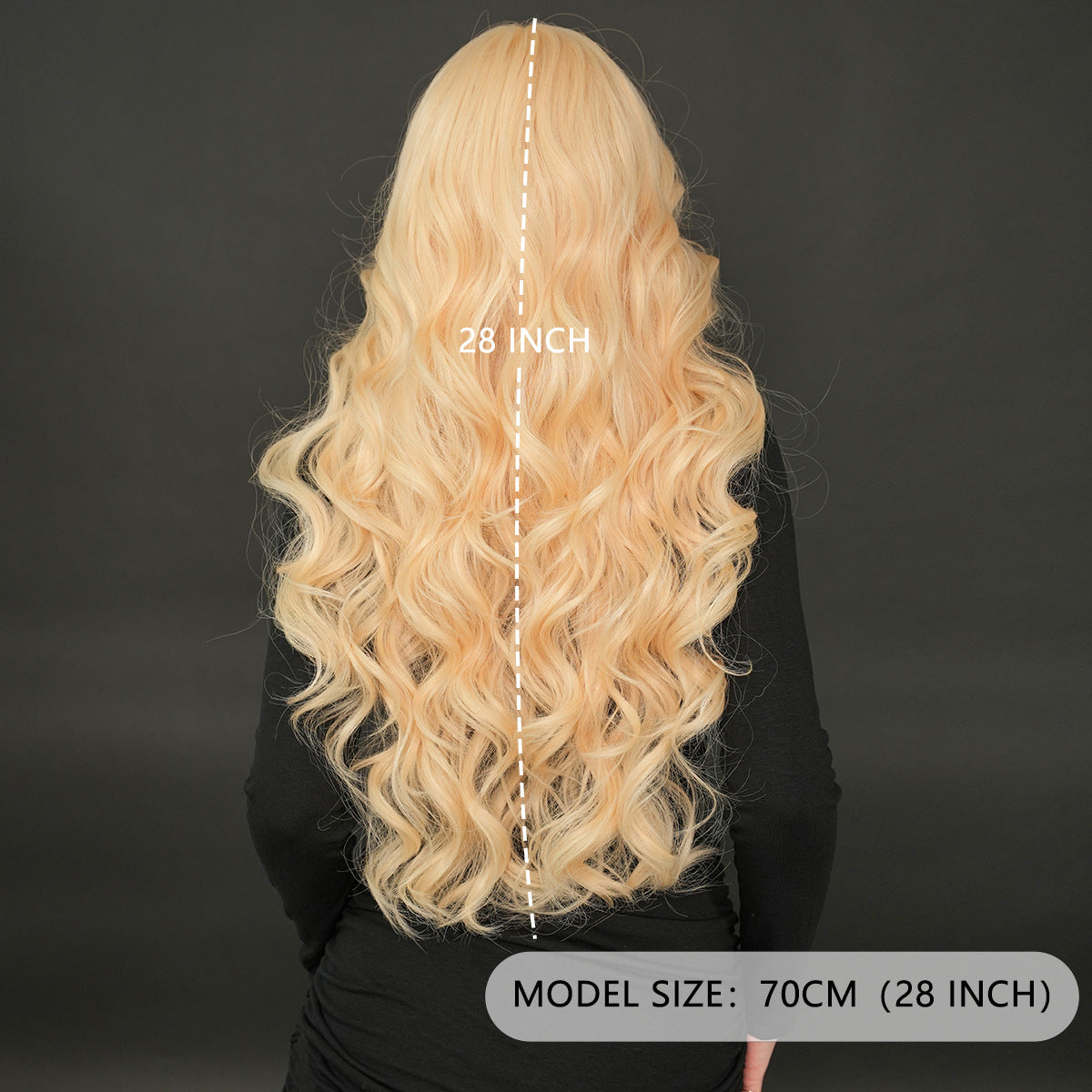 Dark Slate Gray Platinum Blonde Lace Wavy Wig - Elite Lace Fronts (T-Part Middle Part) (FEVERCOS)