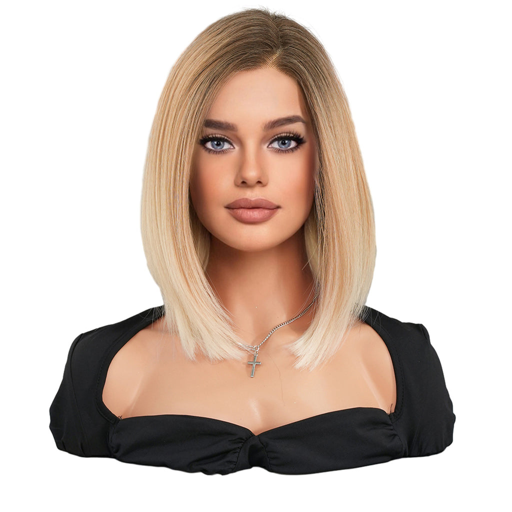 White Smoke Gradient Blonde Lace Bob Wig - Elite Lace Fronts (French Bob) (FEVERCOS)