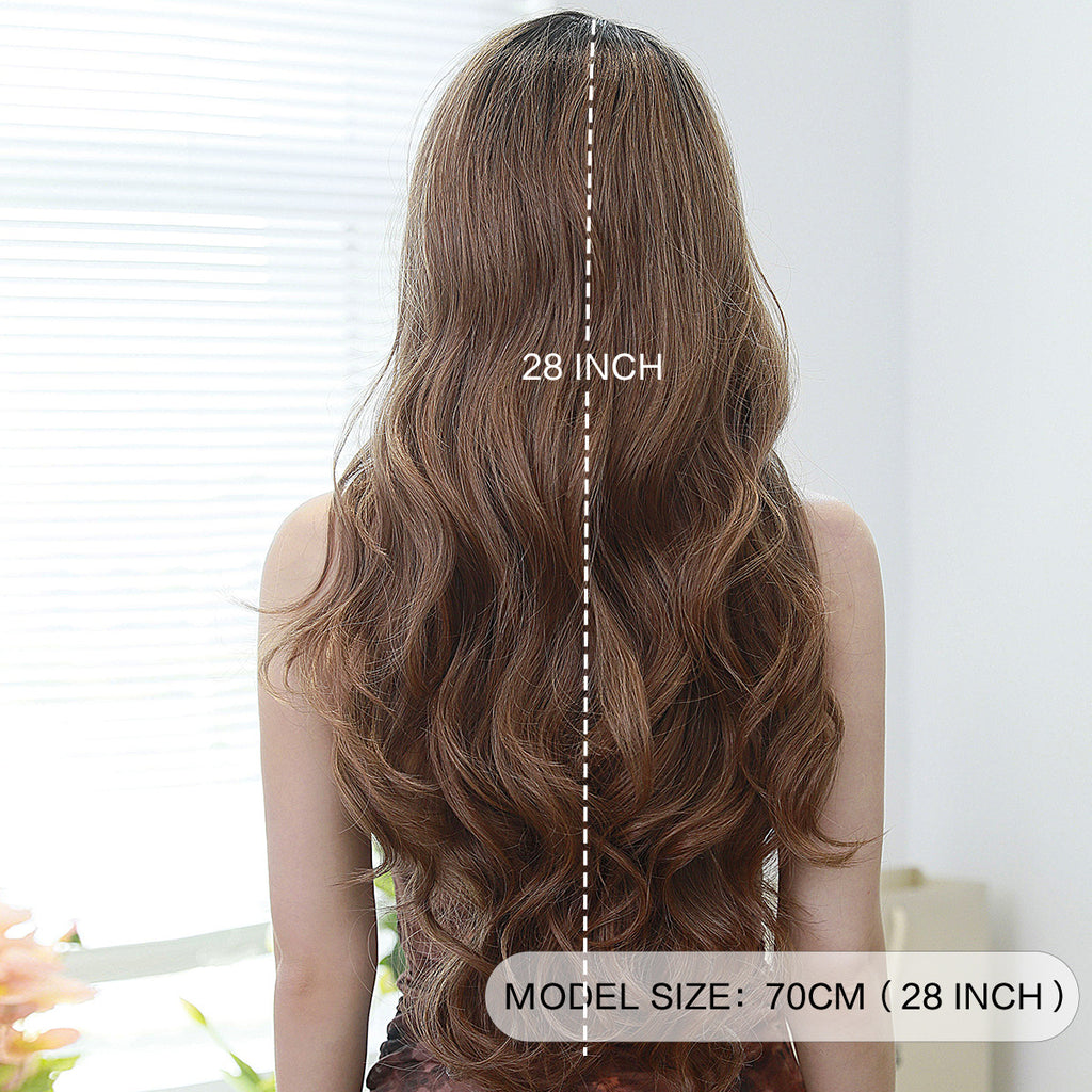 White Smoke Mocha Brown Highlight Lace Wig - Elite Lace Fronts (Wavy Side Part) (FEVERCOS)