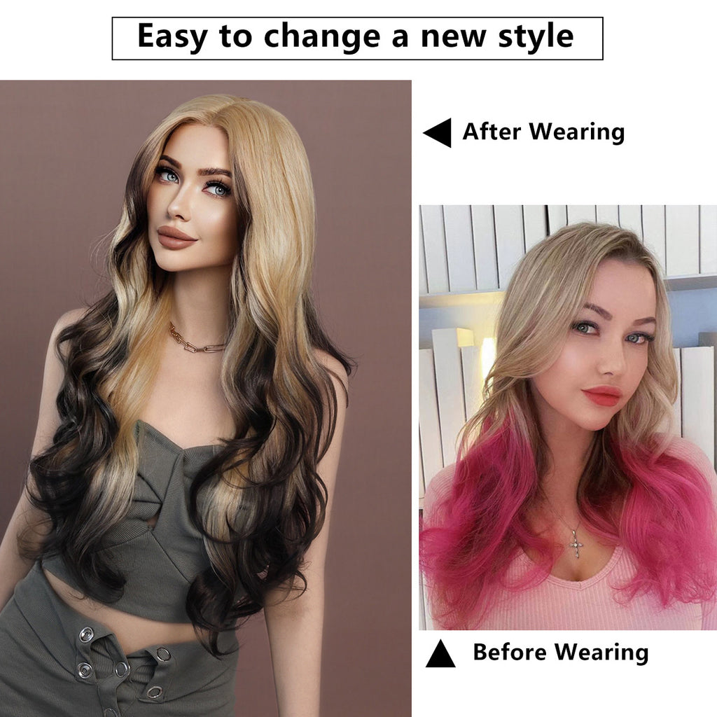 White Smoke 13x4 Lace Front Ombre Blonde Wig - Elite Lace Fronts (Body Wave) (FEVERCOS)