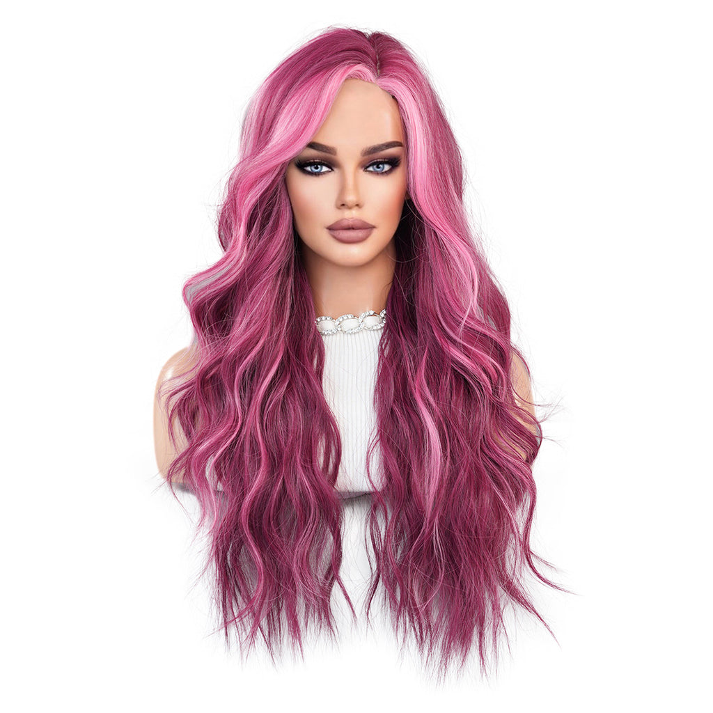 White Smoke Starry Purple Highlight Lace Wig - Elite Lace Fronts (Deep Wavy) (FEVERCOS)