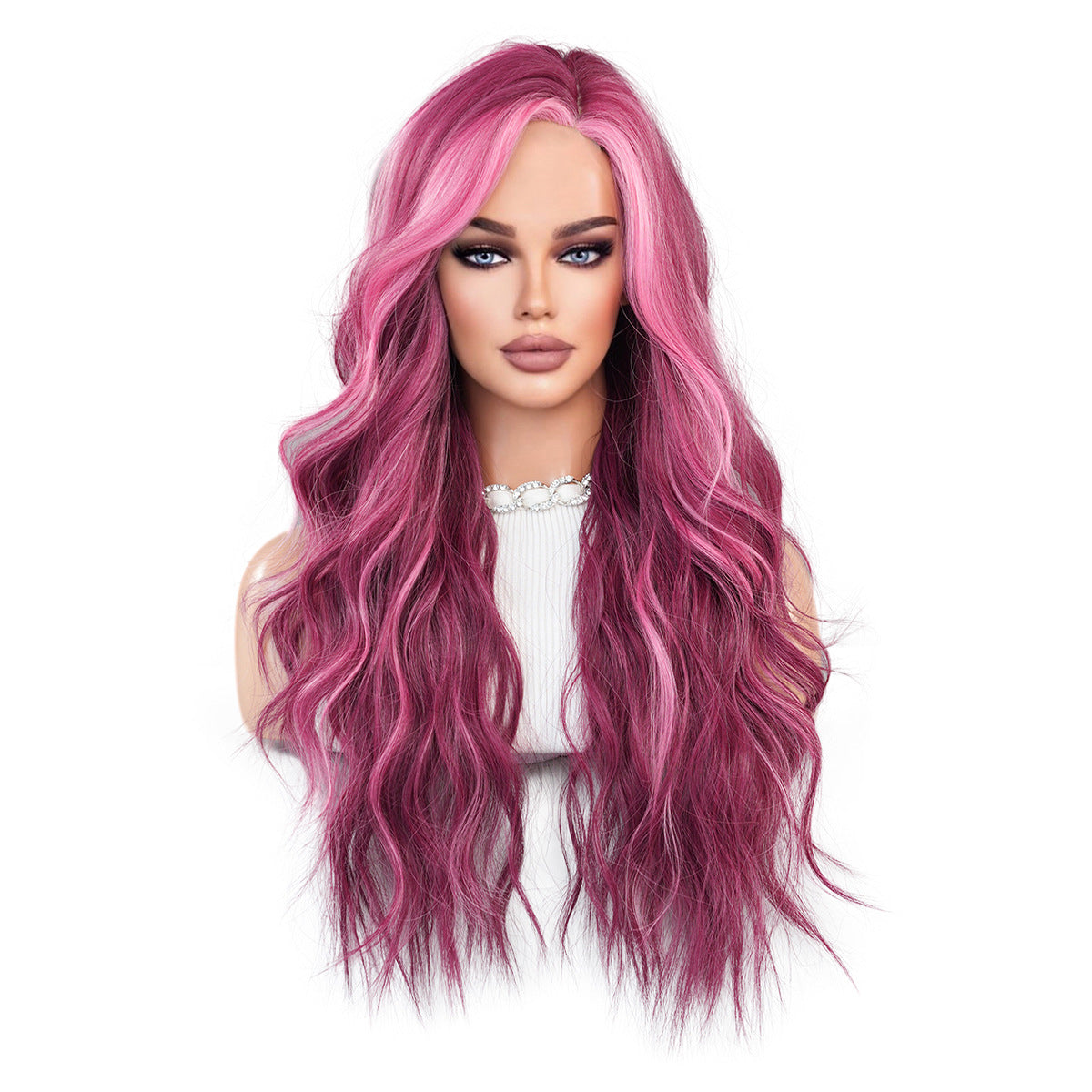 White Smoke Starry Purple Highlight Lace Wig - Elite Lace Fronts (Deep Wavy) (FEVERCOS)