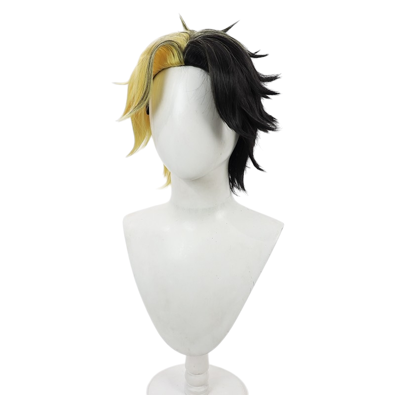 White Smoke Rayne Ames Cosplay Wig - Mashle: Magic and Muscles (Split Color Teased Short) (FEVERCOS)