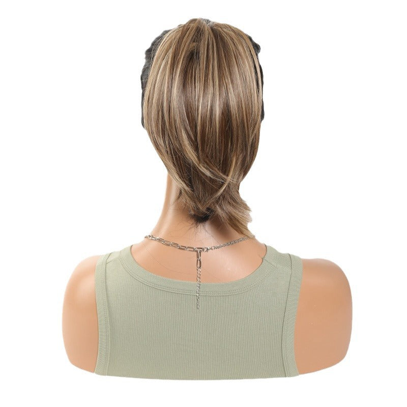 White Smoke Short Straight Spiky Messy Bun - Urban Chic (Claw Clip Updo) (FEVERCOS) Hair Extension