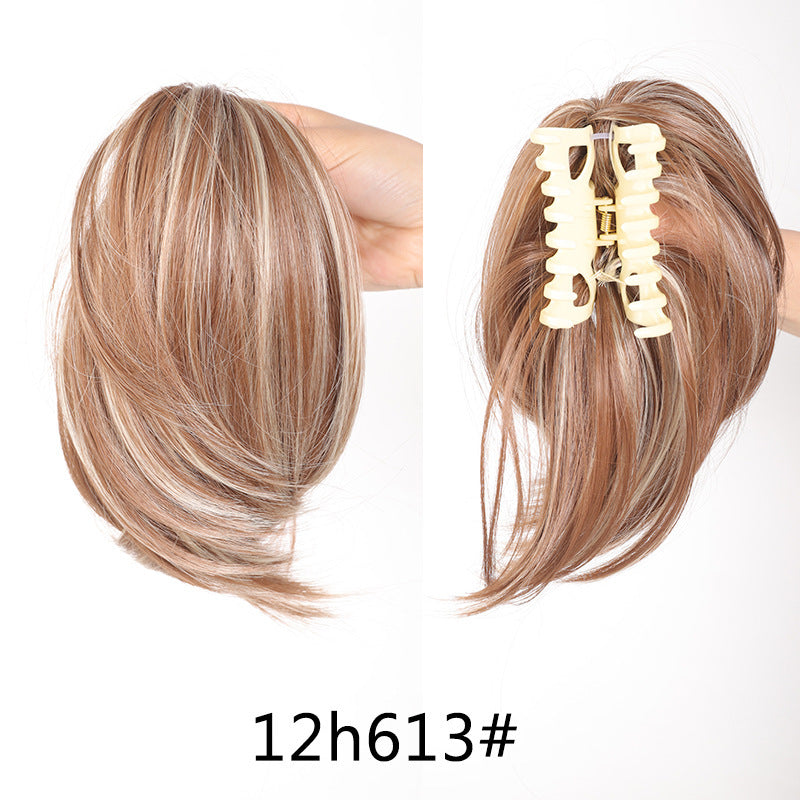 White Smoke Short Straight Spiky Messy Bun - Urban Chic (Claw Clip Updo) (FEVERCOS) Hair Extension