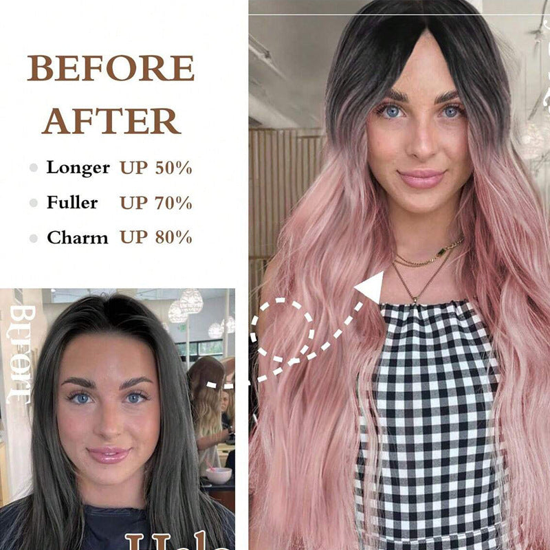White Smoke Water Wave Halo Hair Extension - Secret Length Collection (Invisible Wire) (FEVERCOS)