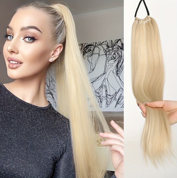 Dark Slate Gray Ultra-Long Straight Ponytail Extension - Runway Collection (18-32 Inch Lengths) (FEVERCOS) Hair Extension