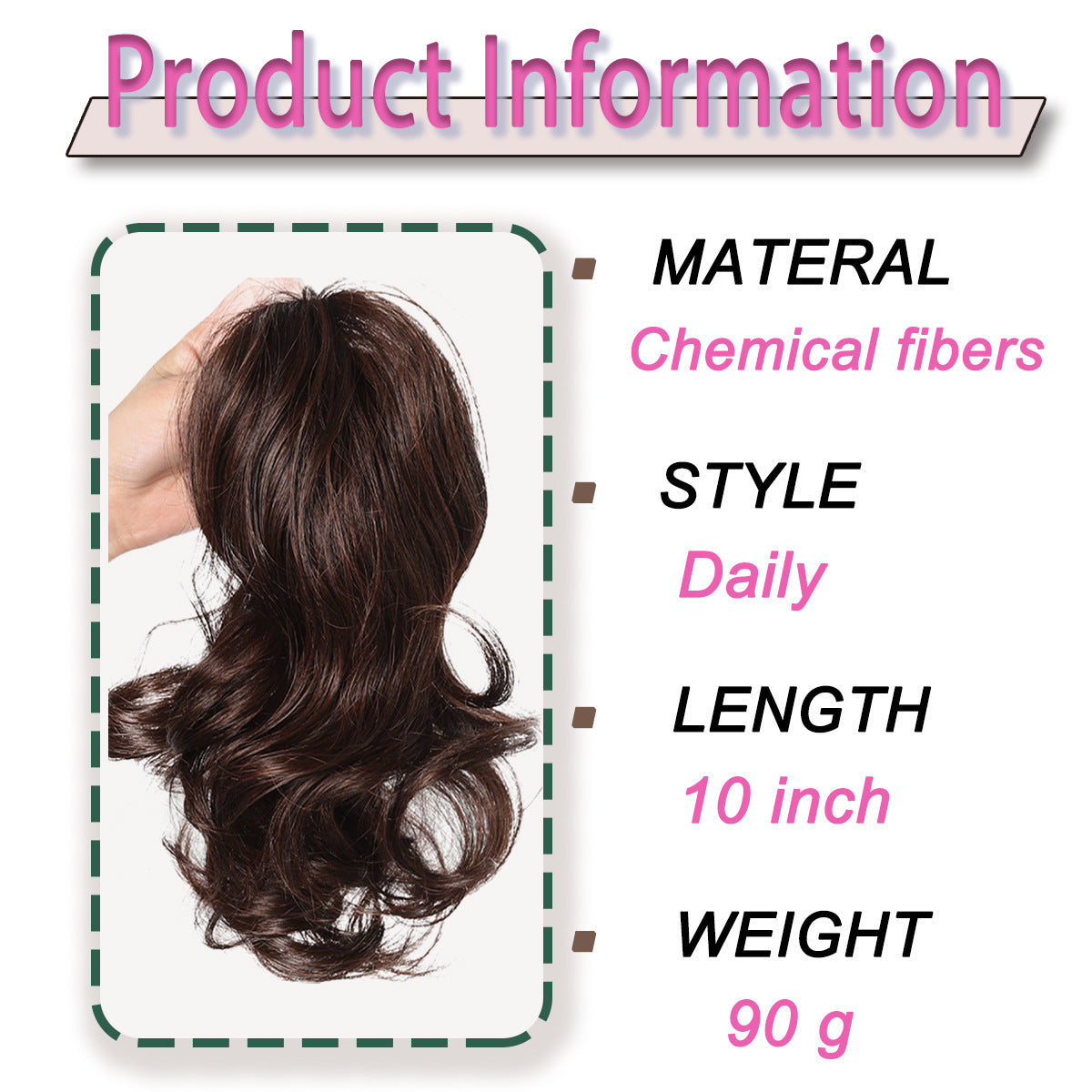 White Smoke Short Wavy Claw Clip Ponytail - Weekend Casual (Fluffy Big Waves) (FEVERCOS) Hair Extension