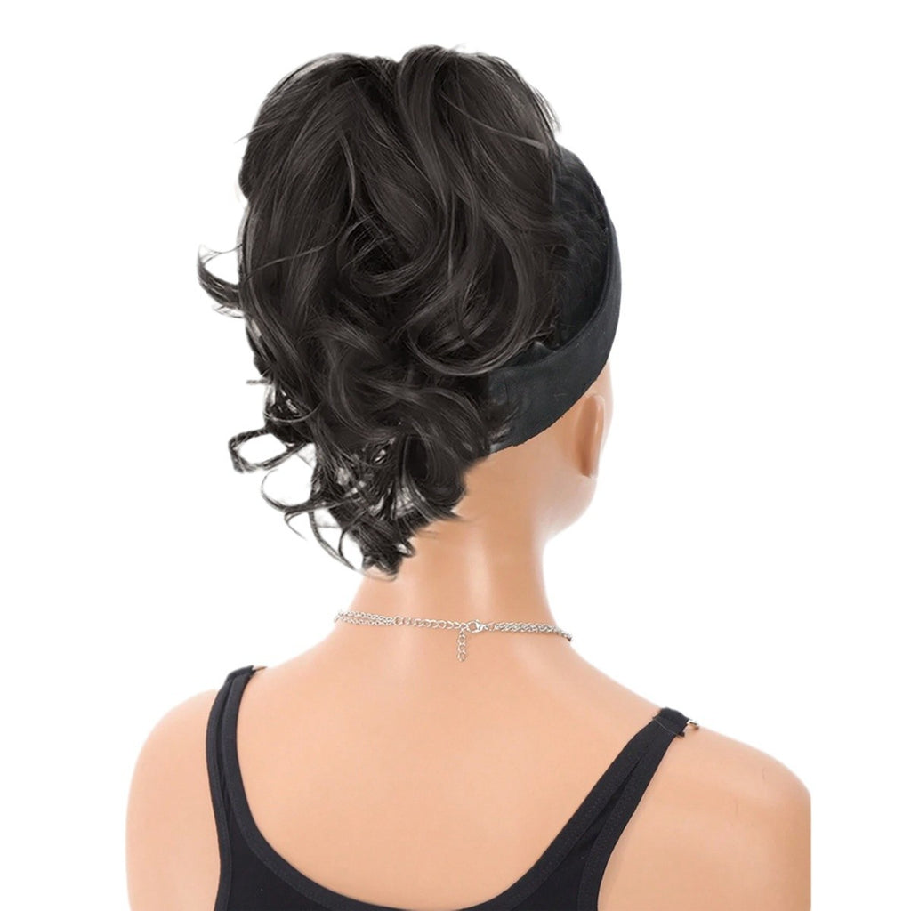 White Smoke Short Wavy Claw Clip Ponytail - Weekend Casual (Fluffy Big Waves) (FEVERCOS) Hair Extension