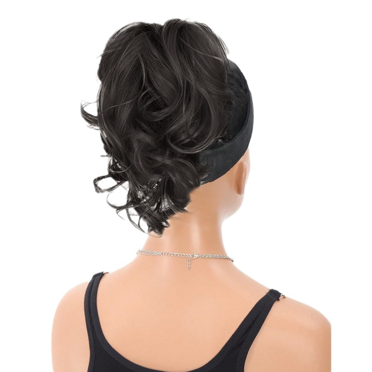 White Smoke Short Wavy Claw Clip Ponytail - Weekend Casual (Fluffy Big Waves) (FEVERCOS) Hair Extension