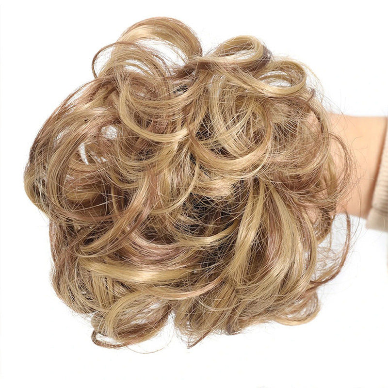 White Smoke Messy Bun Scrunchie Chignon - Lazy Elegance (Wavy Updo Hair Ring) (FEVERCOS) Hair Extension