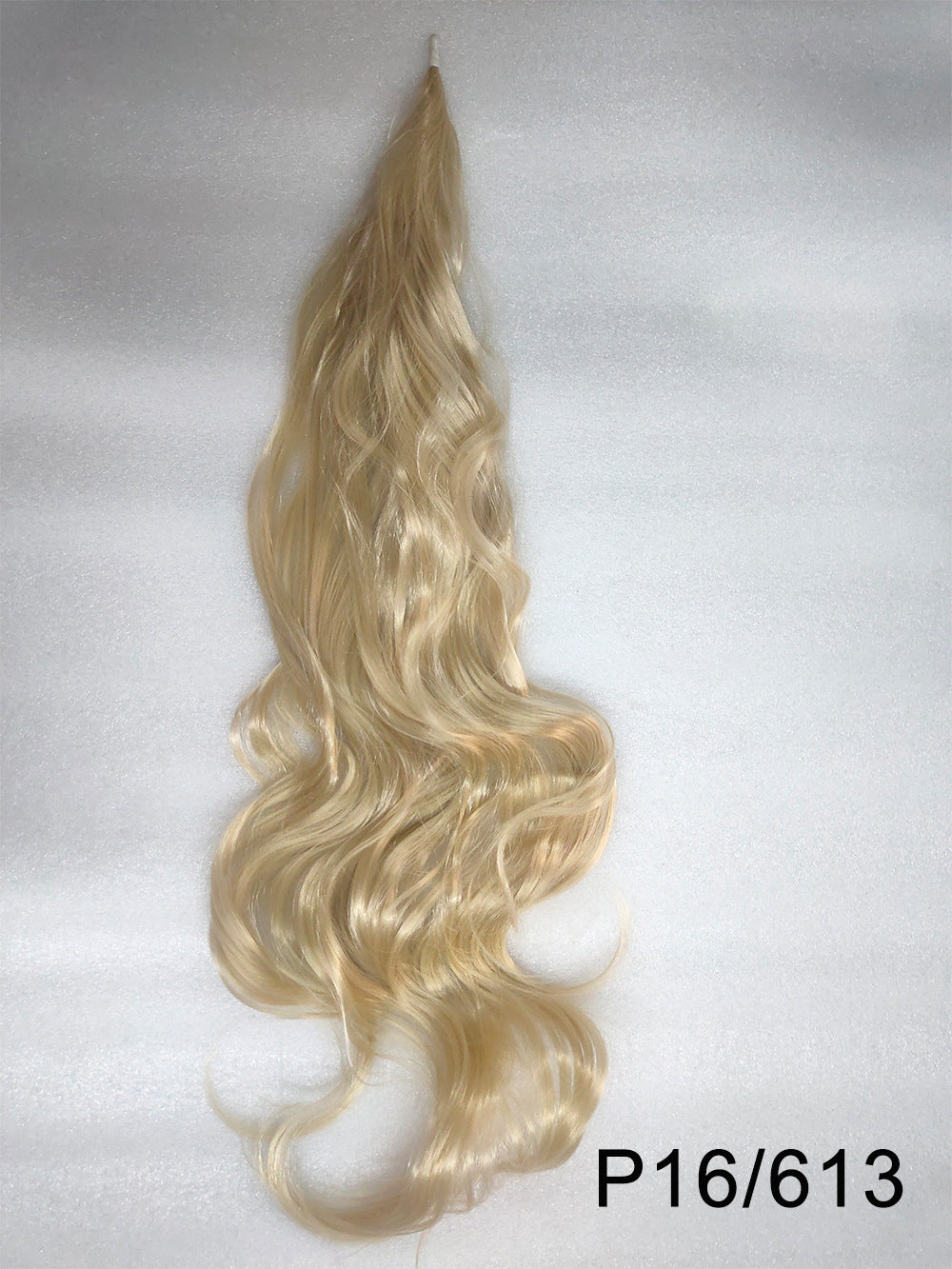 Light Gray Wrap-Around Long Wavy Ponytail - High Glamour (Seamless Attachment) (FEVERCOS) Hair Extension