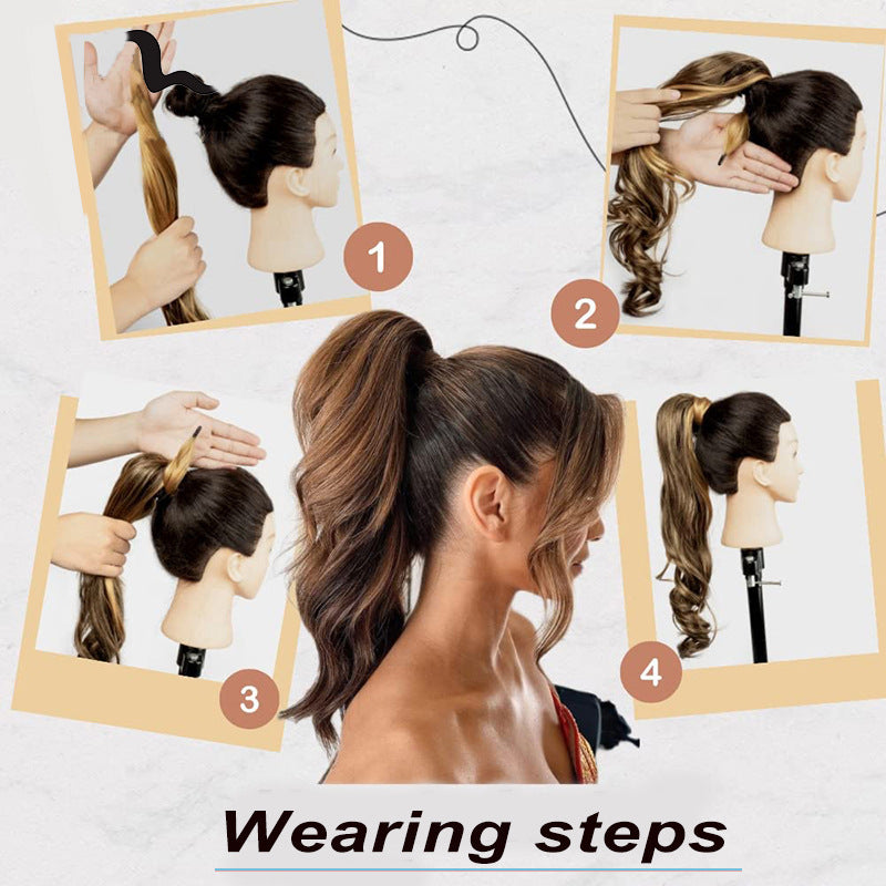 Lavender Wrap-Around Long Wavy Ponytail - High Glamour (Seamless Attachment) (FEVERCOS) Hair Extension