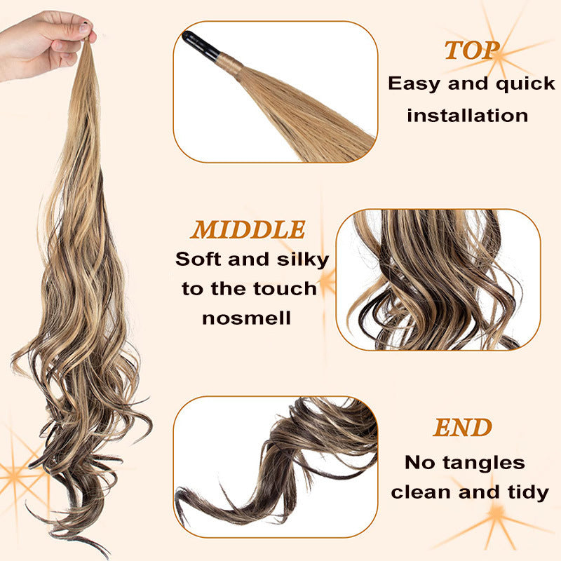 Seashell Wrap-Around Long Wavy Ponytail - High Glamour (Seamless Attachment) (FEVERCOS) Hair Extension