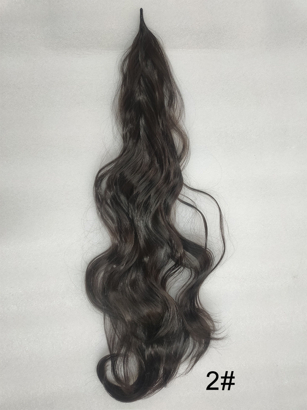 Light Gray Wrap-Around Long Wavy Ponytail - High Glamour (Seamless Attachment) (FEVERCOS) Hair Extension