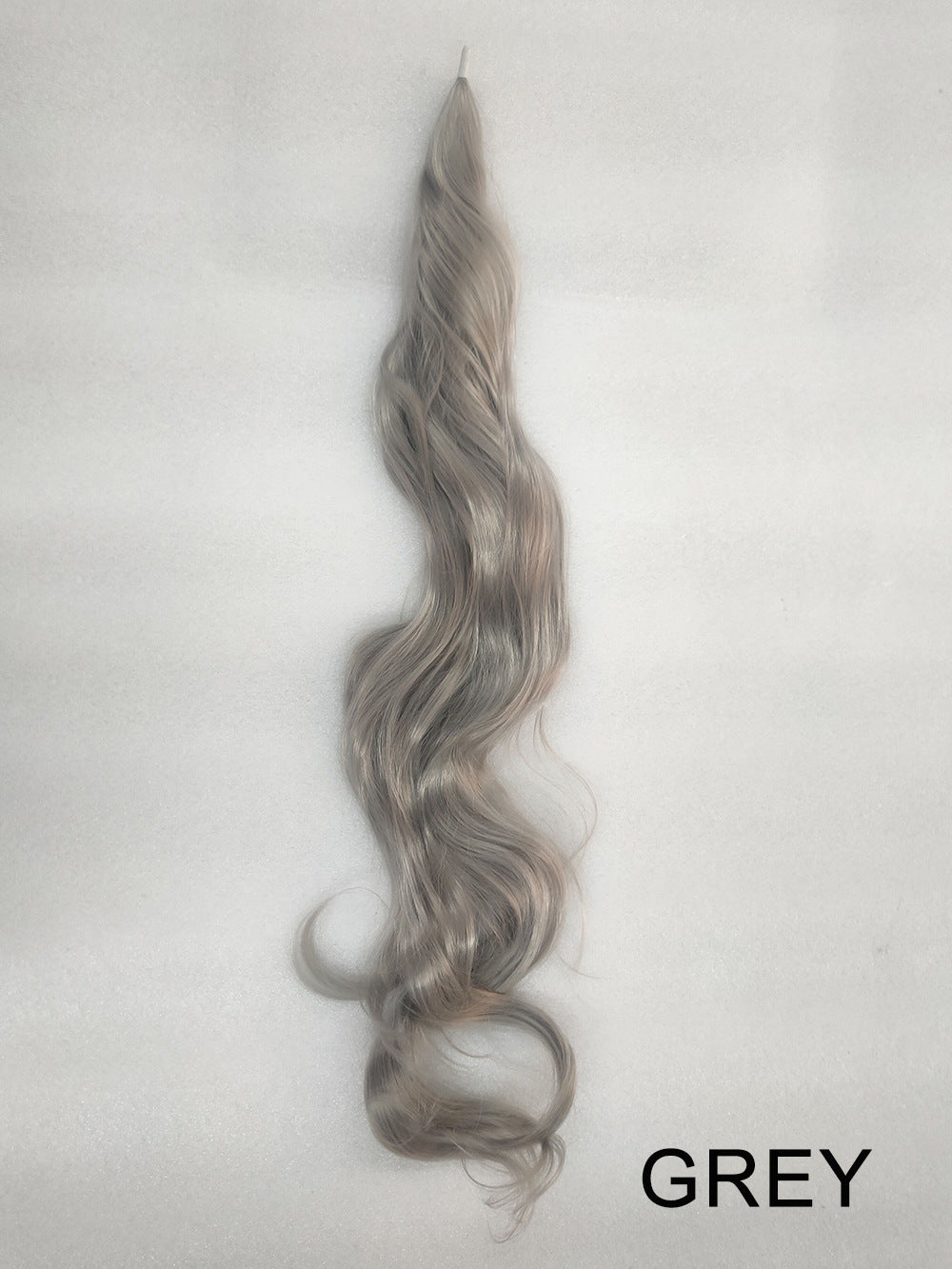 Light Gray Wrap-Around Long Wavy Ponytail - High Glamour (Seamless Attachment) (FEVERCOS) Hair Extension