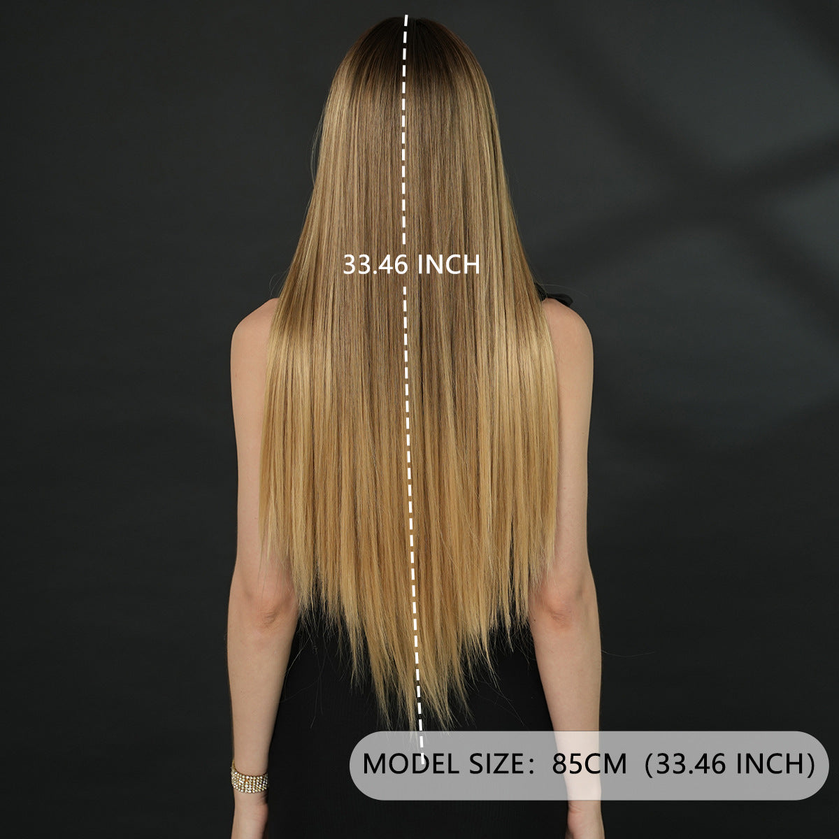 Dark Slate Gray Super Long Blonde Gradient Lace Wig - Elite Lace Fronts (Middle Part Straight) (FEVERCOS)