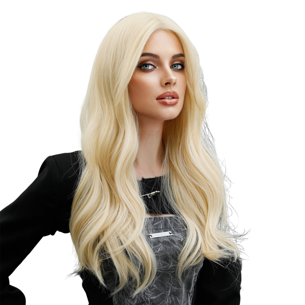 White Smoke Light Blonde 13x1 Lace Front Wig - Elite Lace Fronts (Middle Part Straight) (FEVERCOS)