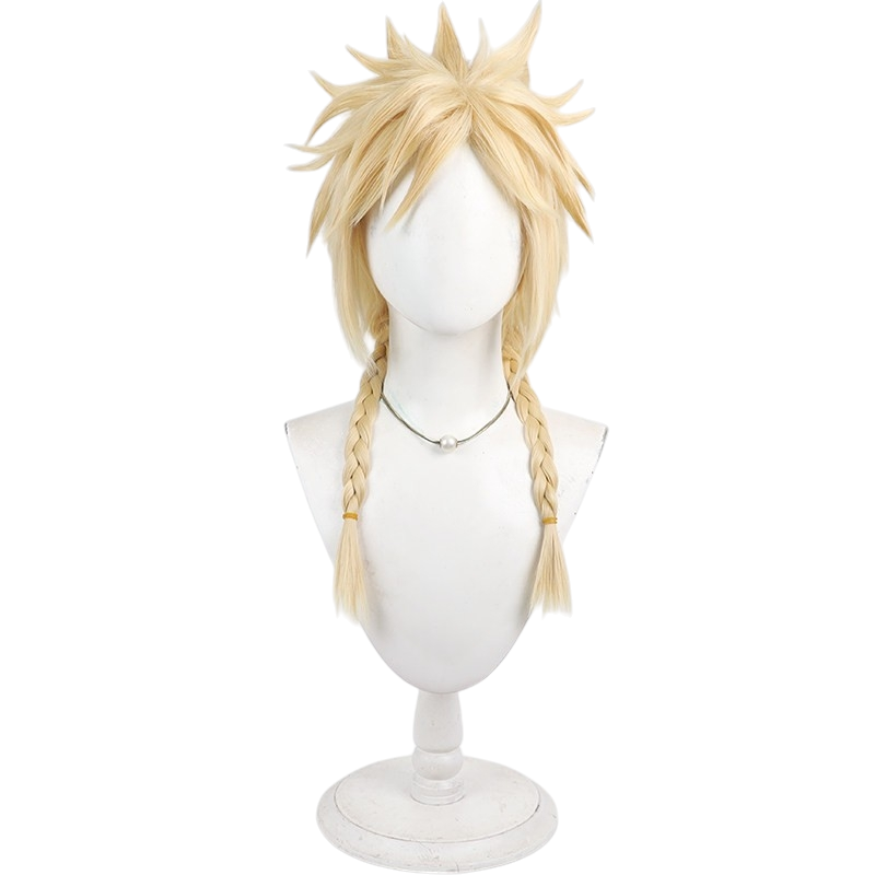 White Smoke Cloud Strife (Miss Cloud / Crossdressing Ver.) Cosplay Wig - Final Fantasy VII (Blonde Braided Pigtails) (FEVERCOS)